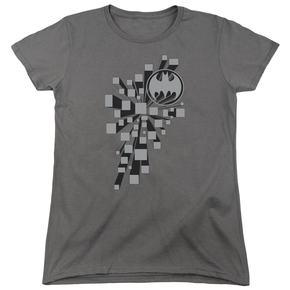 Batman - Gotham 3d - Short Sleeve Womens Tee - Charcoal T-shirt