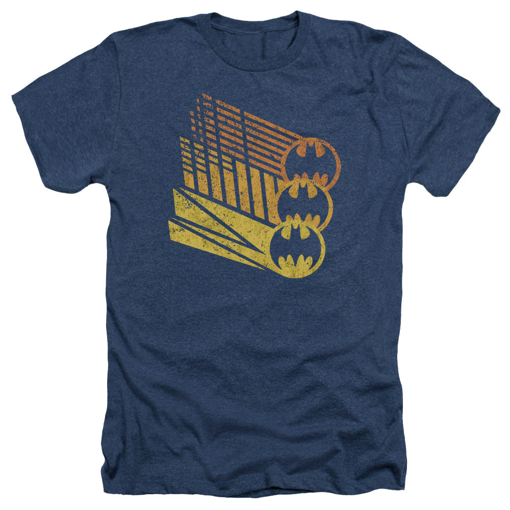 Batman - Bat Signal Shapes - Adult Heather - Navy