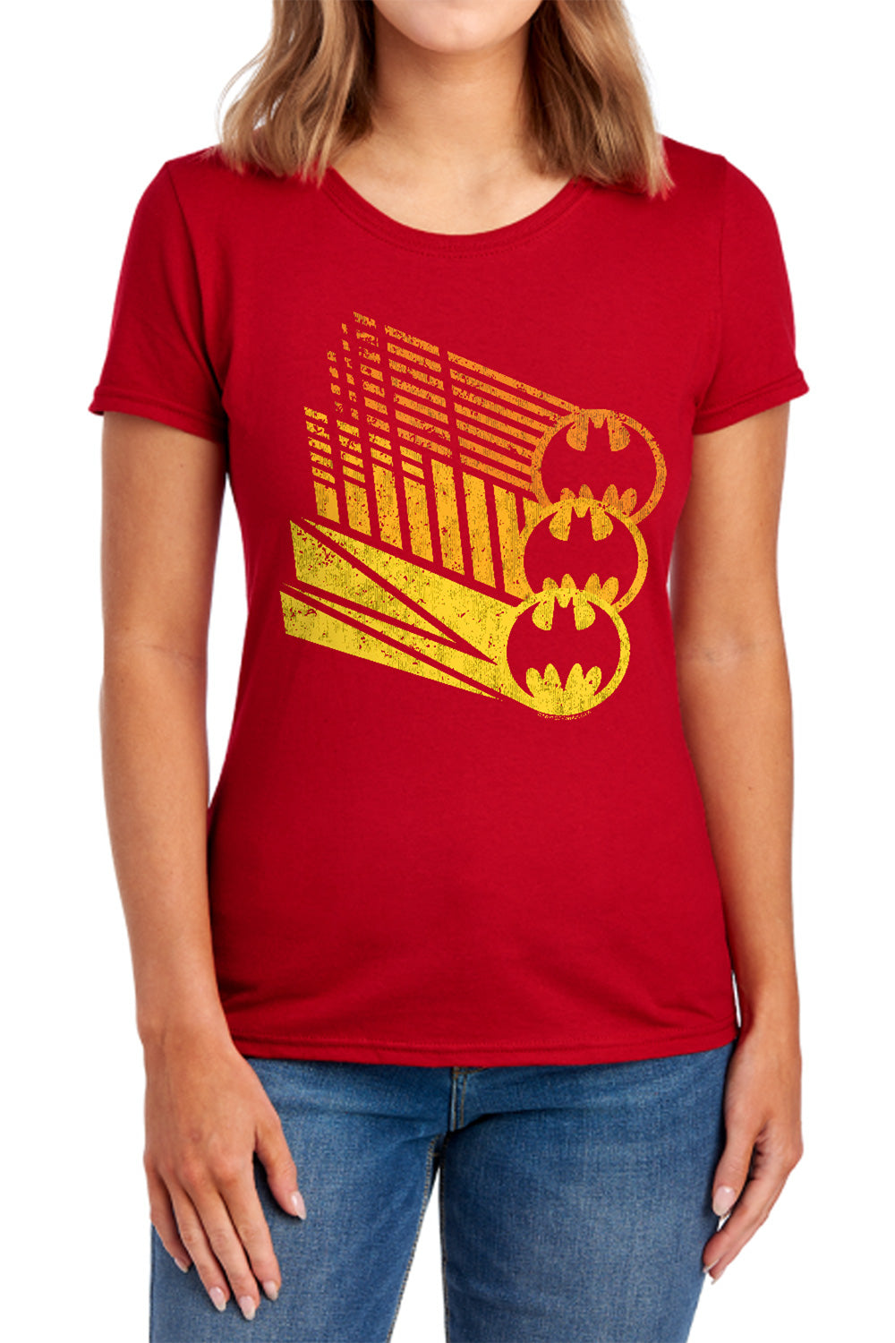 Batman - Bat Signal Shapes - Short Sleeve Womens Tee - Navy T-shirt