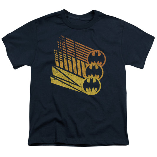 Batman - Bat Signal Shapes - Short Sleeve Youth 18/1 - Navy T-shirt