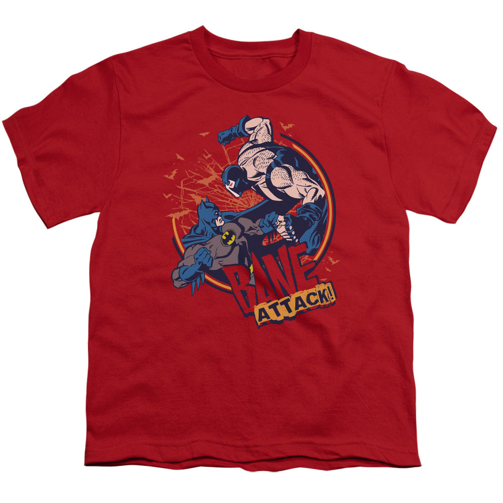 Batman - Bane Attack! - Short Sleeve Youth 18/1 - Red T-shirt