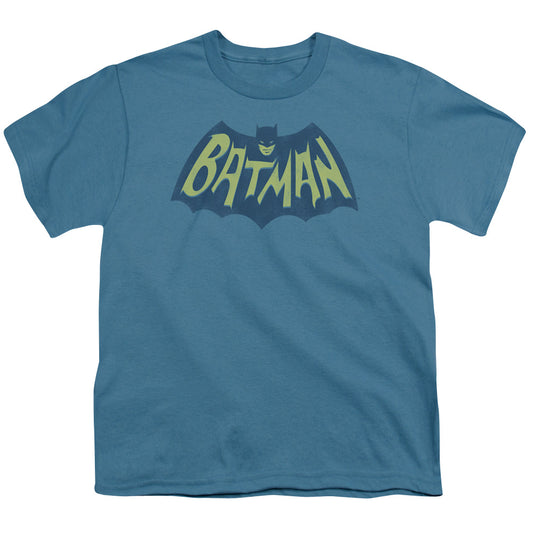 Batman - Show Bat Logo - Short Sleeve Youth 18/1 - Slate T-shirt