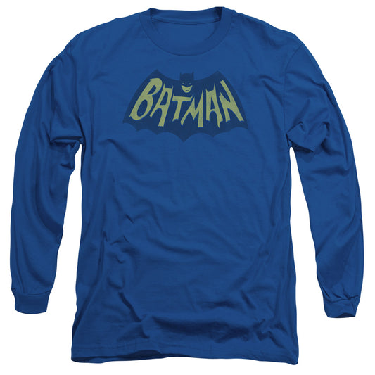 Batman - Show Bat Logo - Long Sleeve Adult 18/1 - Royal Blue T-shirt