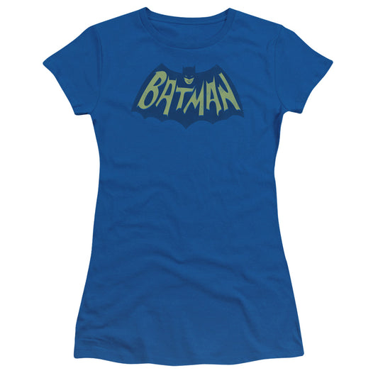 Batman - Show Bat Logo - Short Sleeve Junior Sheer - Royal Blue T-shirt