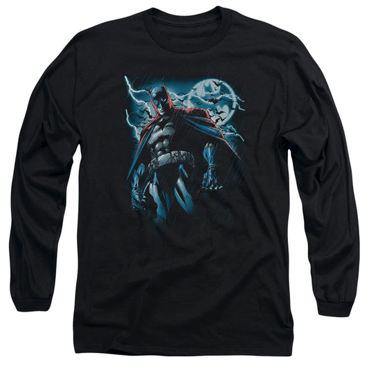 Batman - Stormy Knight - Long Sleeve Adult 18/1 - Black T-shirt