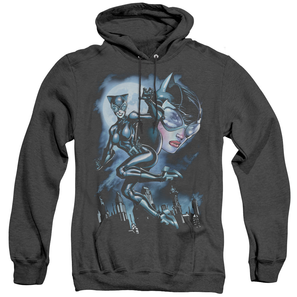 Batman - Moonlight Cat - Adult Heather Hoodie - Black