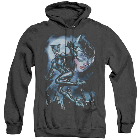 Batman - Moonlight Cat - Adult Heather Hoodie - Black
