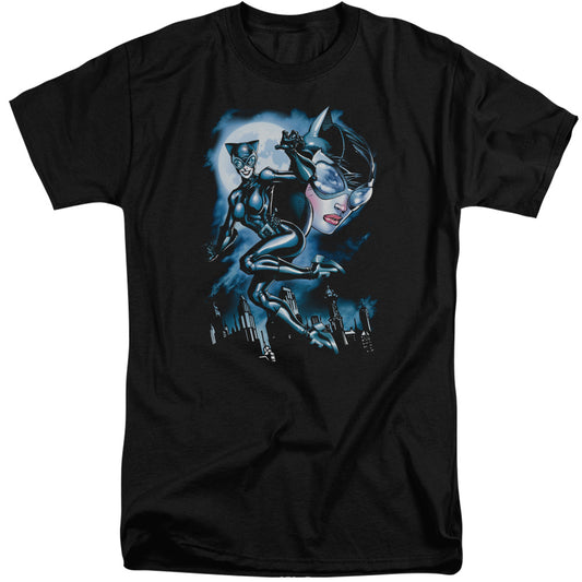 Batman - Moonlight Cat - Short Sleeve Adult Tall - Black T-shirt