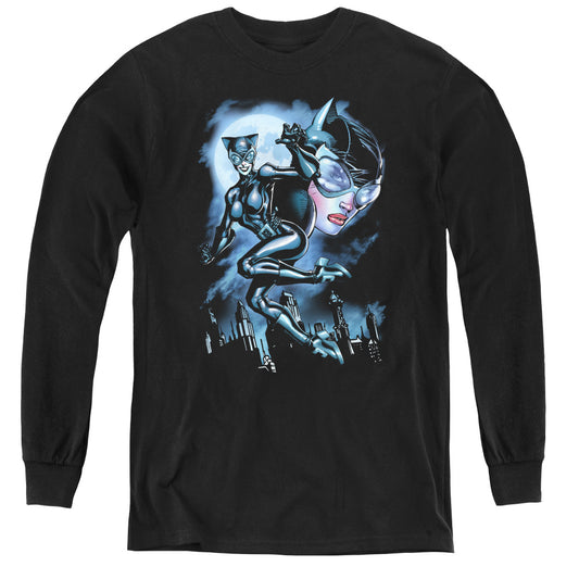 Batman - Moonlight Cat - Youth Long Sleeve Tee - Black