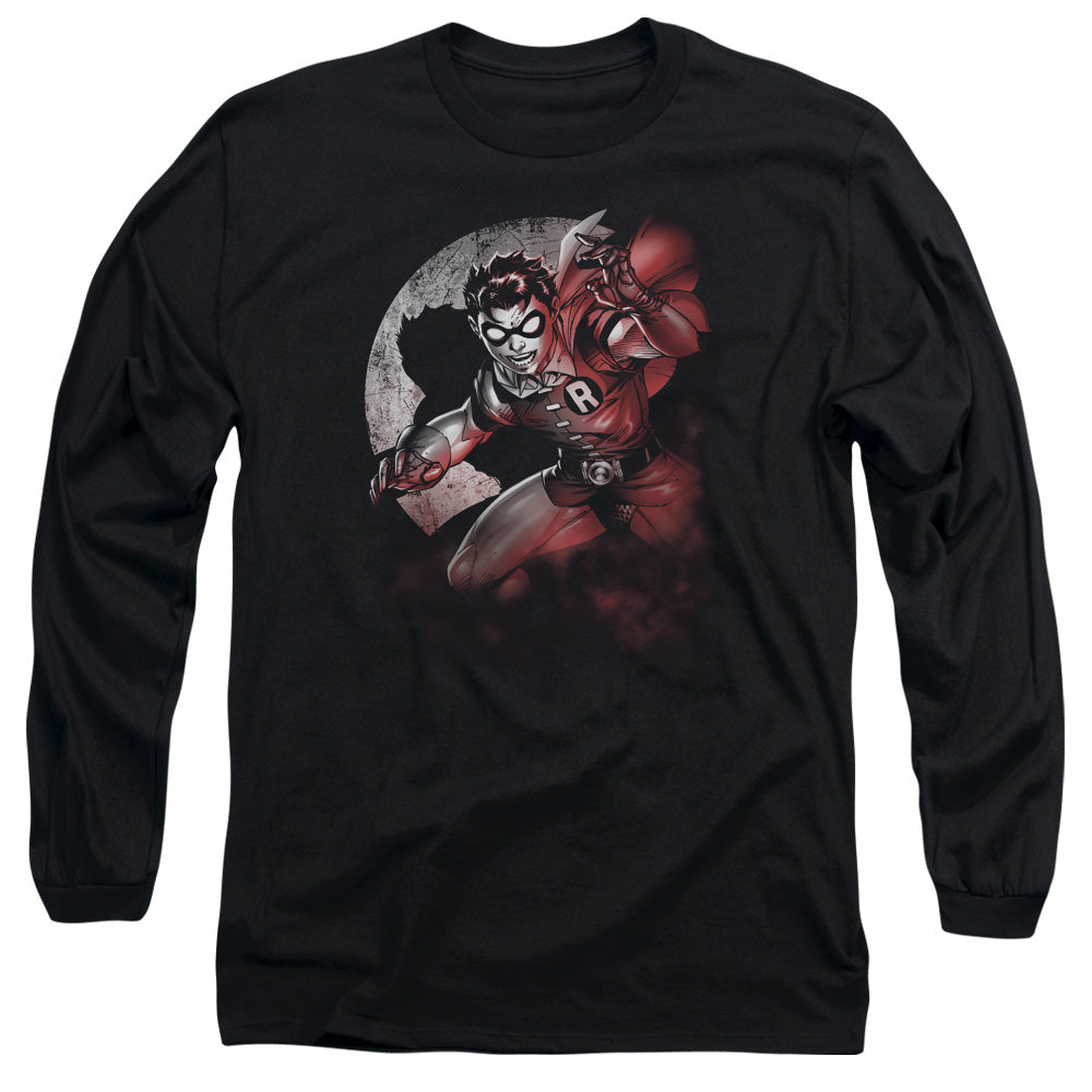 Batman - Robin Spotlight - Long Sleeve Adult 18/1 - Black T-shirt