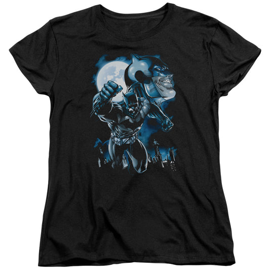 Batman - Moonlight Bat - Short Sleeve Womens Tee - Black T-shirt