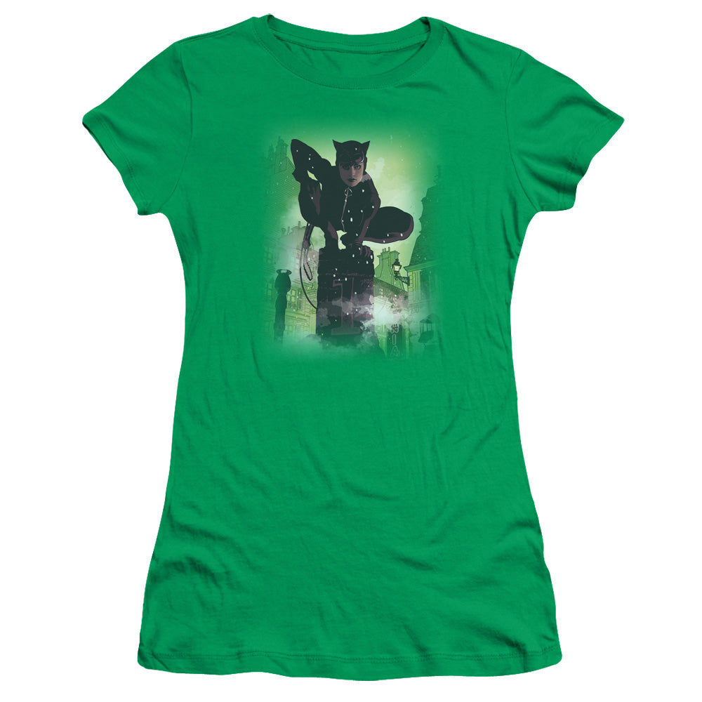 Batman - Catwoman #63 Cover - Short Sleeve Junior Sheer - Kelly Green T-shirt