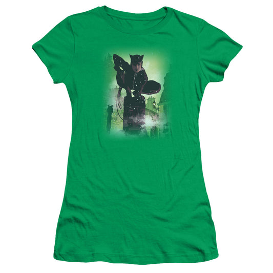 Batman - Catwoman #63 Cover - Short Sleeve Junior Sheer - Kelly Green T-shirt
