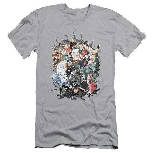 Batman - Cape Of Villians - Short Sleeve Adult 30/1 - Silver T-shirt