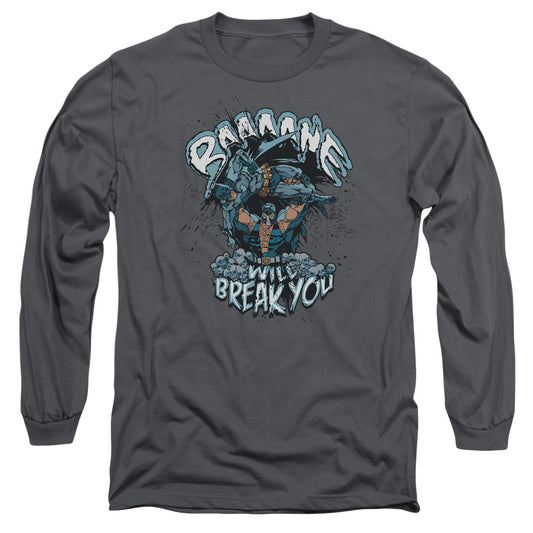 Batman - Bane Will Break You - Long Sleeve Adult 18/1 - Charcoal T-shirt