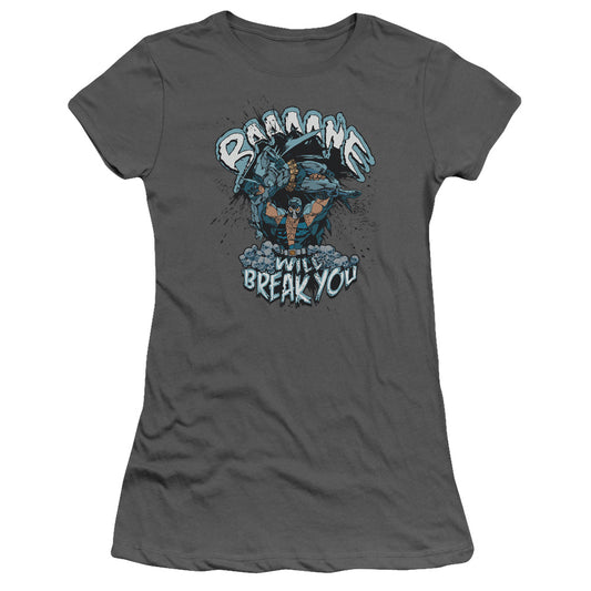 Batman - Bane Will Break You - Short Sleeve Junior Sheer - Charcoal T-shirt
