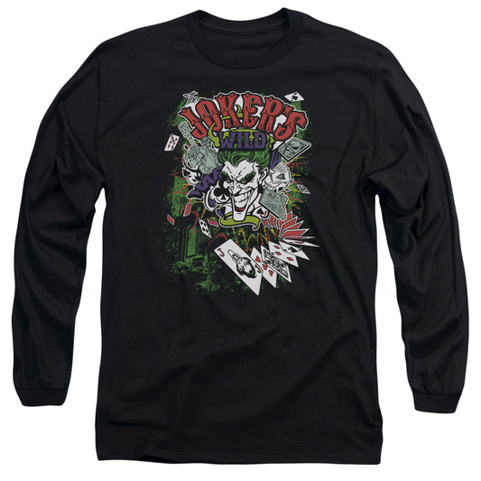 Batman - Jokers Wild - Long Sleeve Adult 18/1 - Black T-shirt