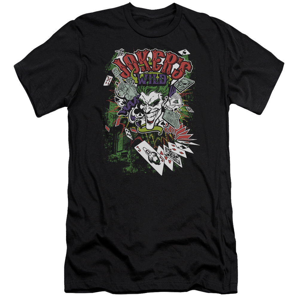 BATMAN JOKERS WILD - S/S ADULT 30/1 - BLACK T-Shirt