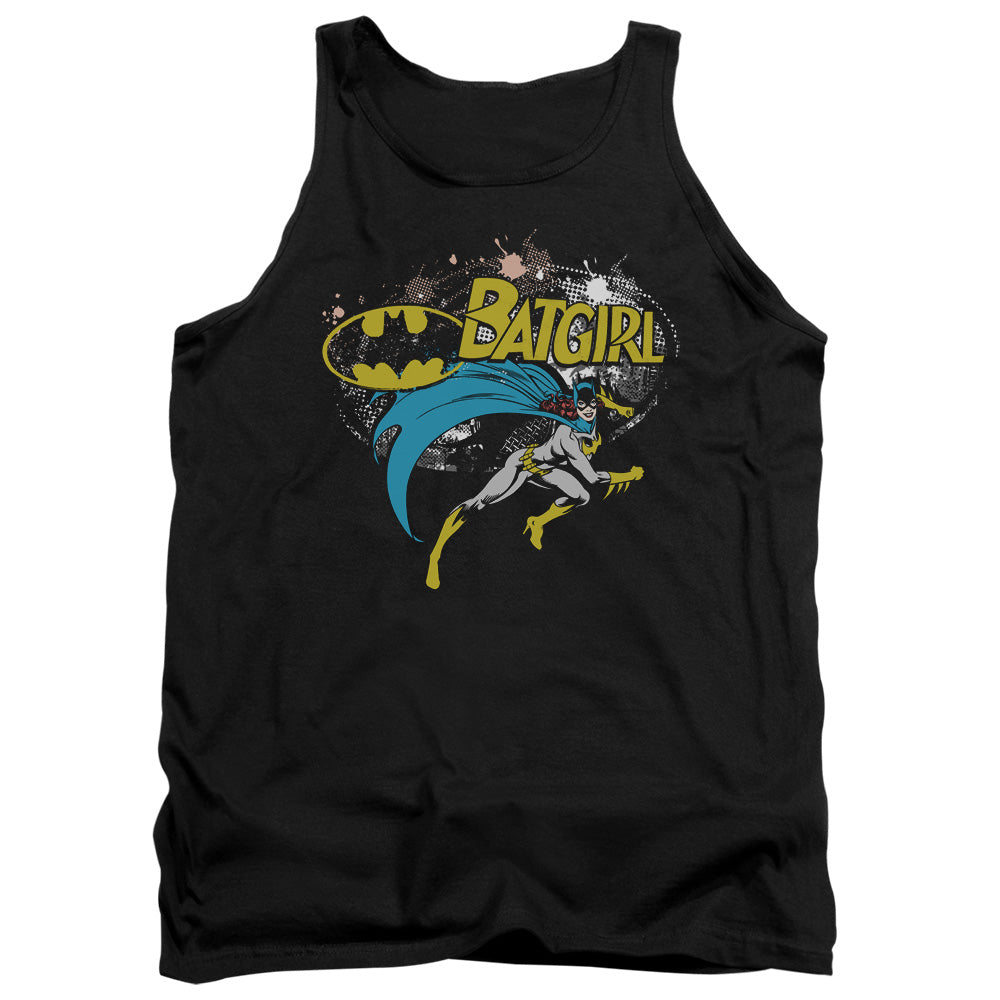 Batman - Batgirl Halftone - Adult Tank - Black
