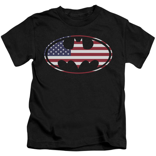 BATMAN AMERICAN FLAG OVAL - S/S JUVENILE 18/1 - BLACK - T-Shirt