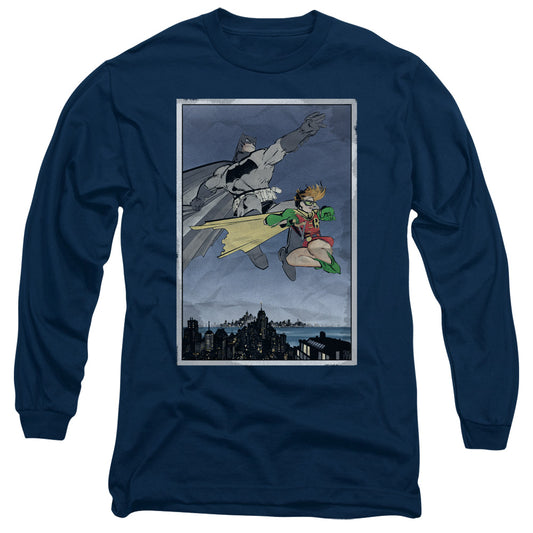 Batman - Dkr Duo - Long Sleeve Adult 18/1 - Navy T-shirt
