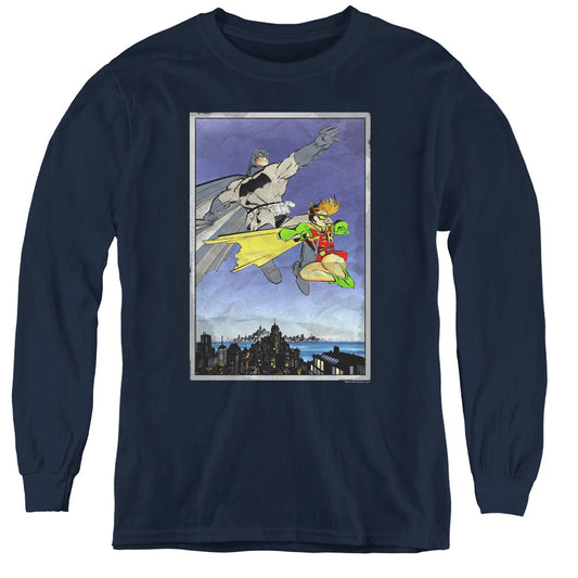 Batman - Dkr Duo - Youth Long Sleeve Tee - Navy