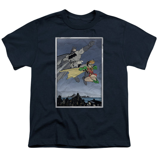Batman - Dkr Duo - Short Sleeve Youth 18/1 - Navy T-shirt