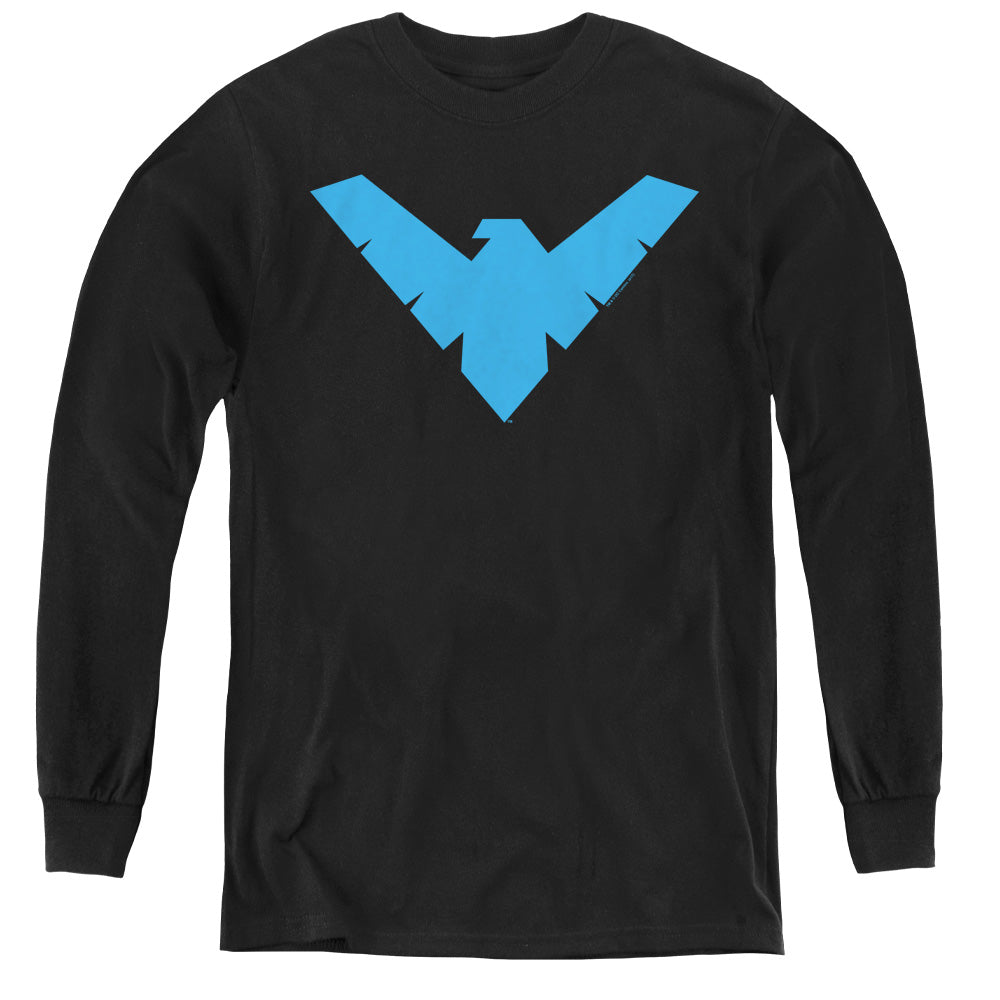Batman - Nightwing Symbol - Youth Long Sleeve Tee - Black