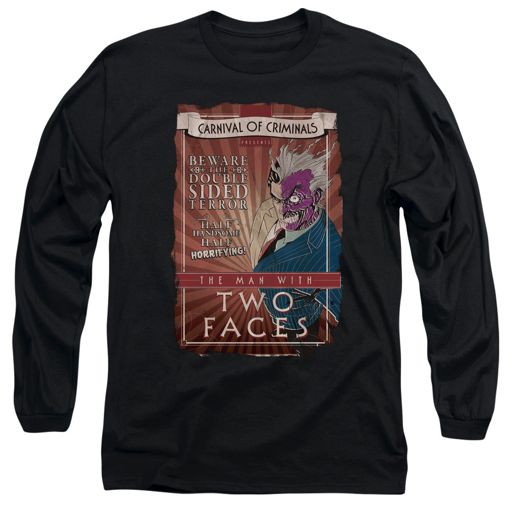 Batman - Two Faces - Long Sleeve Adult 18/1 - Black T-shirt