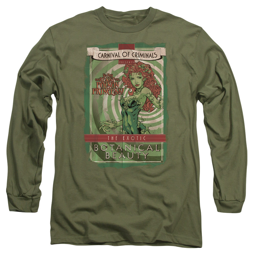 Batman - Botanical Beauty - Long Sleeve Adult 18/1 - Military Green T-shirt