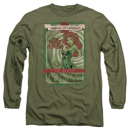 Batman - Botanical Beauty - Long Sleeve Adult 18/1 - Military Green T-shirt