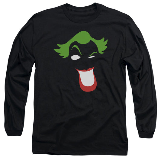 Batman - Joker Simplified - Long Sleeve Adult 18/1 - Black T-shirt
