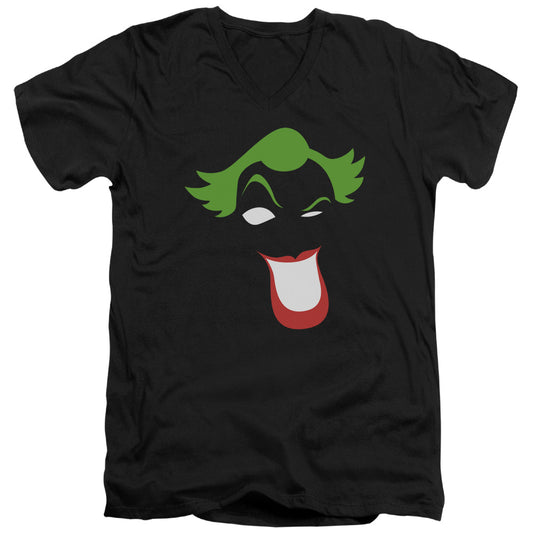 Batman - Joker Simplified - Short Sleeve Adult V-neck - Black T-shirt