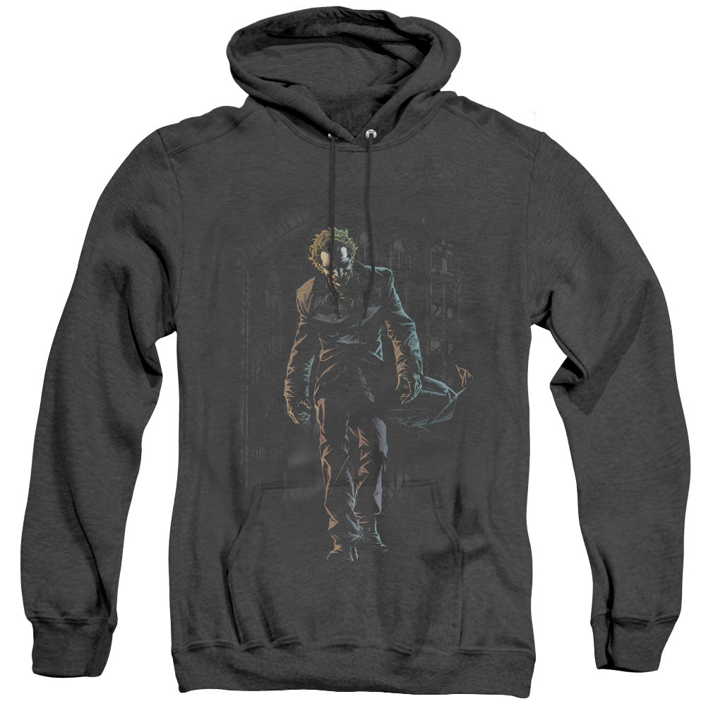 Batman - Joker Leaves Arkham - Adult Heather Hoodie - Black