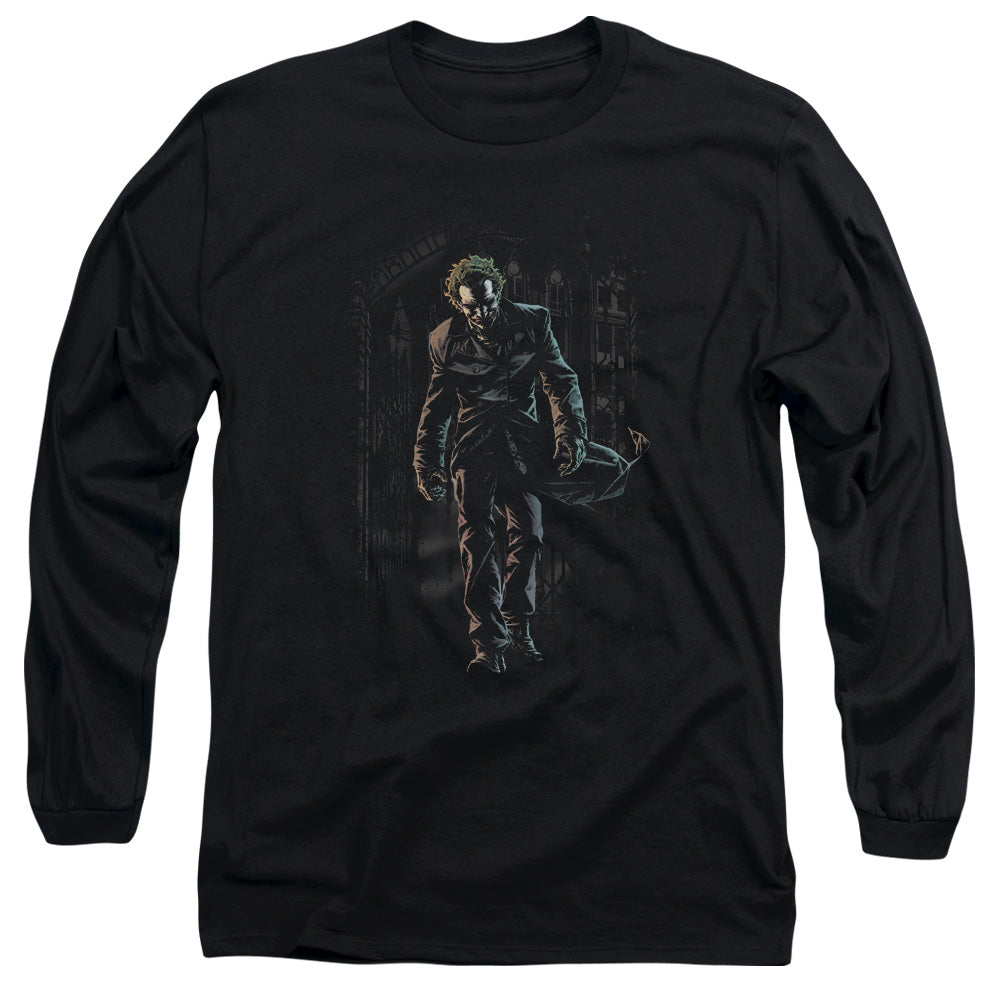 Batman - Joker Leaves Arkham - Long Sleeve Adult 18/1 - Black T-shirt