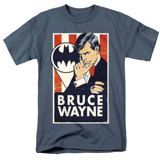 Batman - Wayne For President - Short Sleeve Adult 18/1 - Slate T-shirt