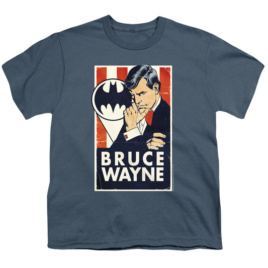 Batman - Wayne For President - Short Sleeve Youth 18/1 - Slate T-shirt