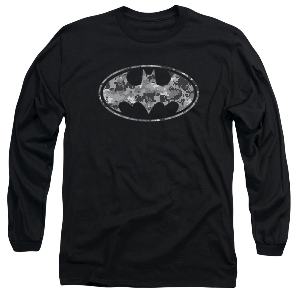 Batman - Urban Camo Shield - Long Sleeve Adult 18/1 - Black T-shirt