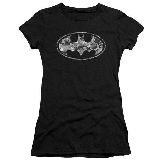 Batman - Urban Camo Shield - Short Sleeve Junior Sheer - Black T-shirt