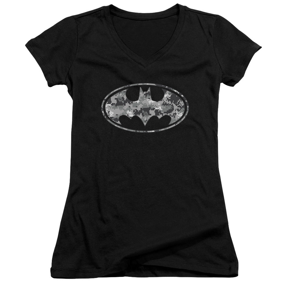 Batman - Urban Camo Shield - Junior V-neck - Black
