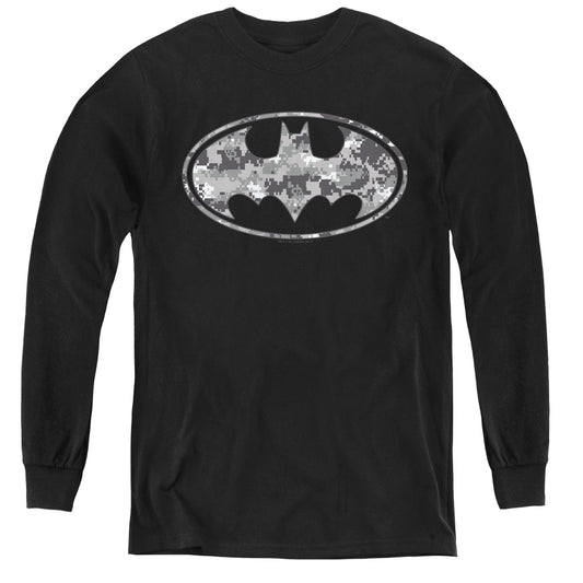 Batman Urban Camo Shield - Youth Long Sleeve Tee - Black