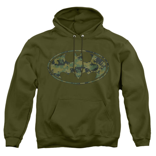 Batman - Marine Camo Shield - Adult Pull-over Hoodie - Military Green