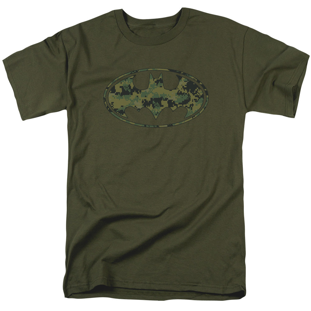 Batman - Marine Camo Shield - Short Sleeve Adult 18/1 - Military Green T-shirt