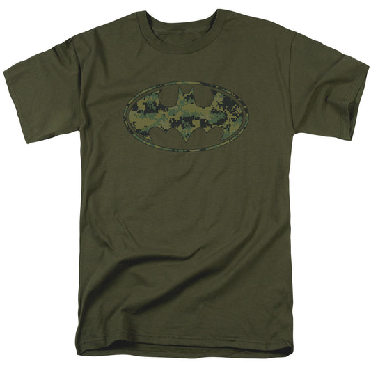 Batman - Marine Camo Shield - Short Sleeve Adult 18/1 - Military Green T-shirt