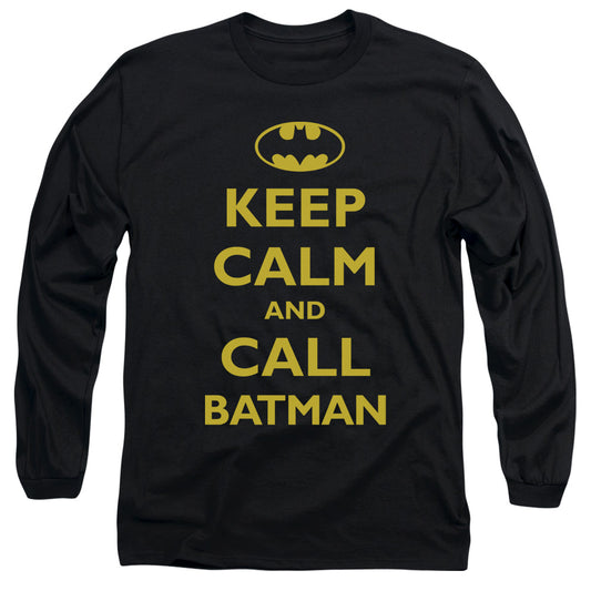 Batman - Call Batman - Long Sleeve Adult 18/1 - Black T-shirt