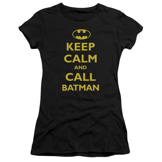 Batman - Call Batman - Short Sleeve Junior Sheer - Black T-shirt