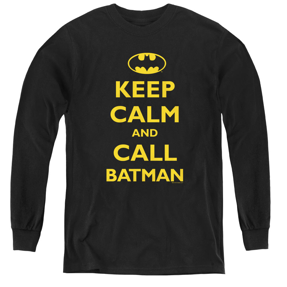 Batman - Call Batman - Youth Long Sleeve Tee - Black