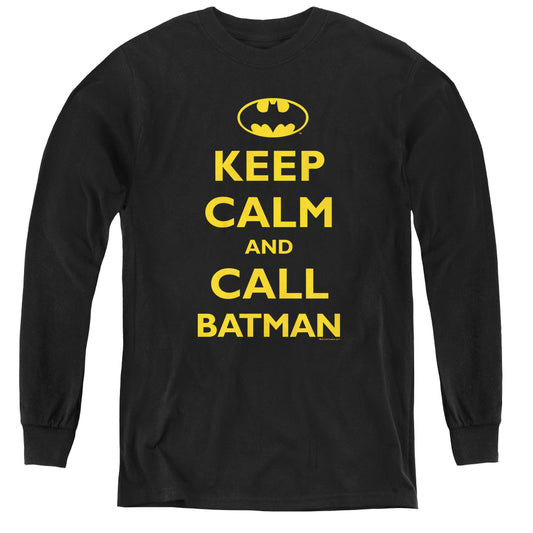 Batman - Call Batman - Youth Long Sleeve Tee - Black