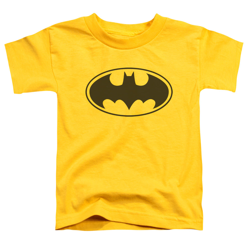 Batman - Black Bat - Short Sleeve Toddler Tee - Yellow T-shirt