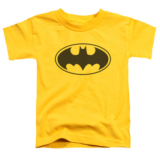 Batman - Black Bat - Short Sleeve Toddler Tee - Yellow T-shirt